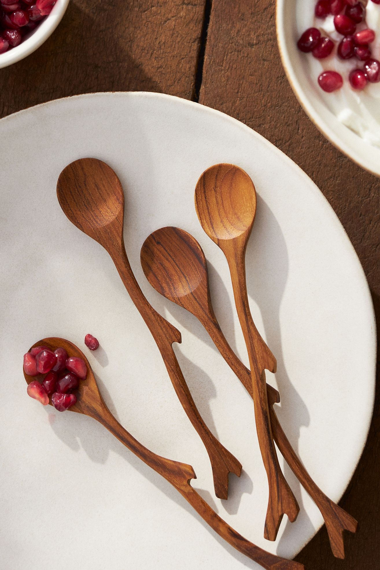 Teak Twig Spoons, Set of 4 - Honey, Standard, Set Of 4