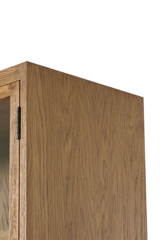 Millie Oak Panel & Glass Door Double Cabinet