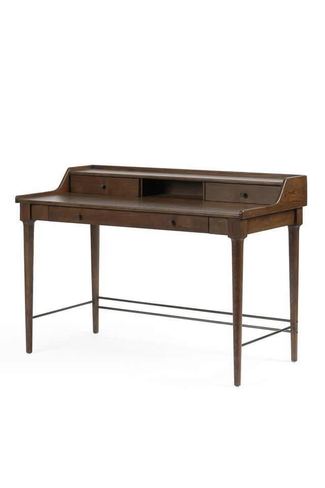 Moreau Oak Three-Drawer Writing Desk #1