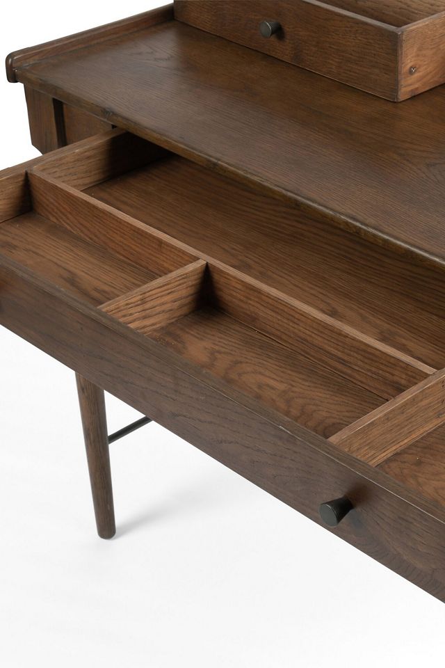 Moreau Oak Three-Drawer Writing Desk #4