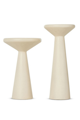 Anthropologie Ravine Round Concrete Pedestal Accent Tables, Set Of 2