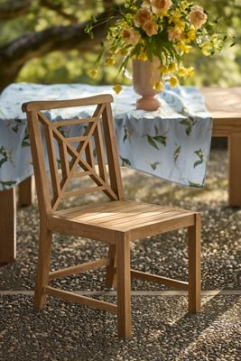 Fretwork Teak Side Chairs, Set of 2