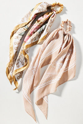 By Anthropologie Mosaic Hair Scarves, Set Of 2 In Pink