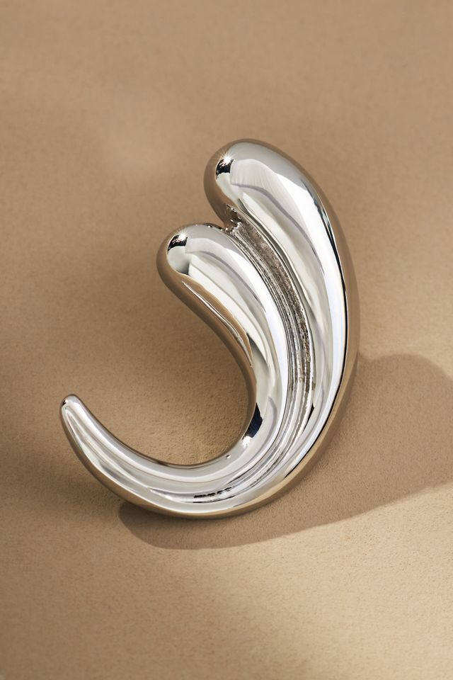 Curved Teardrop Post Earrings #1