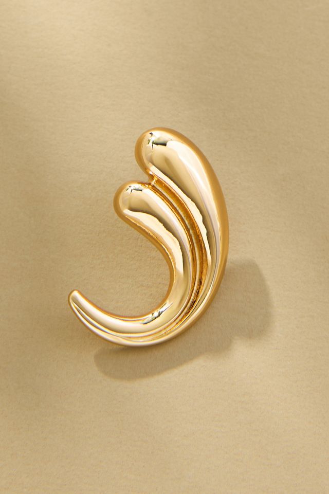 Aretes Curvos con Poste en Forma de Lágrima #1