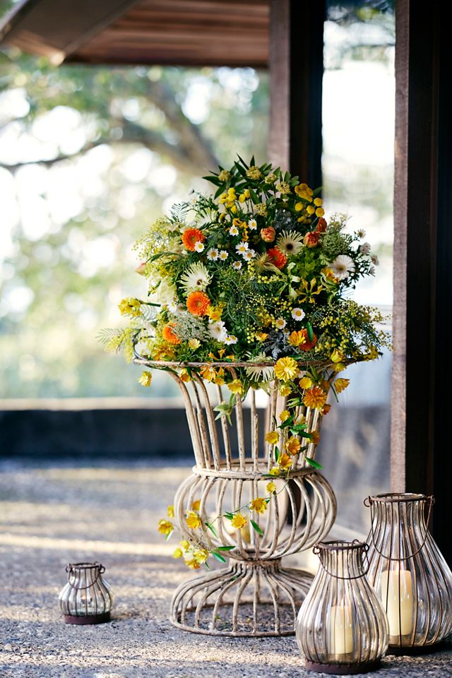 Yellow Floral Iron Garland #5