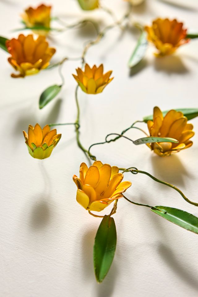 Yellow Floral Iron Garland #3