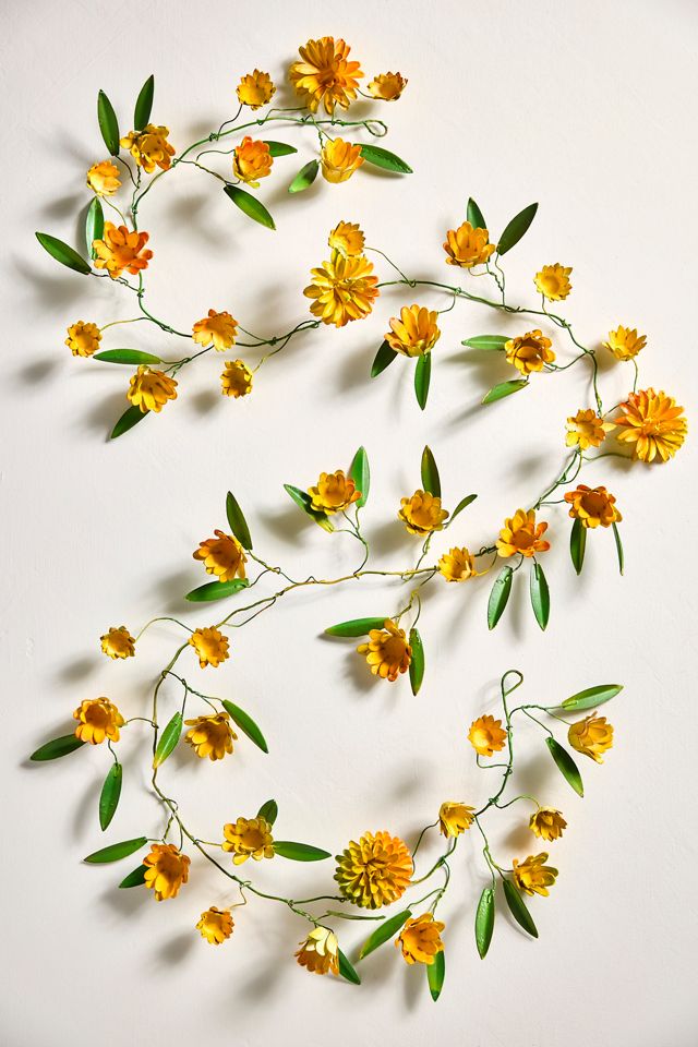 Yellow Floral Iron Garland #2