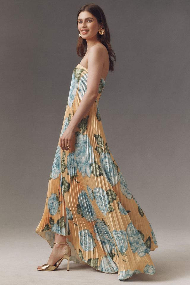 L'IDÉE Strapless Pleated Black Tie Gown #1