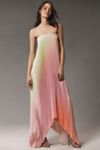 L'IDÉE Bisous Strapless Pleated Ombre Maxi Dress