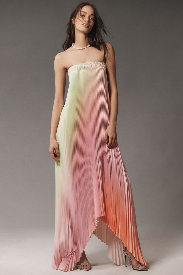 Anthropologie ★ L'IDEE Bisous Pleated Ombre Maxi Dress L'IDÉE Bisous Strapless Pleated Ombre Maxi Dress | Anthropologie