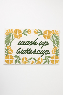 Anthropologie Wash Up Buttercup Tufted Bath Mat In Multicolor