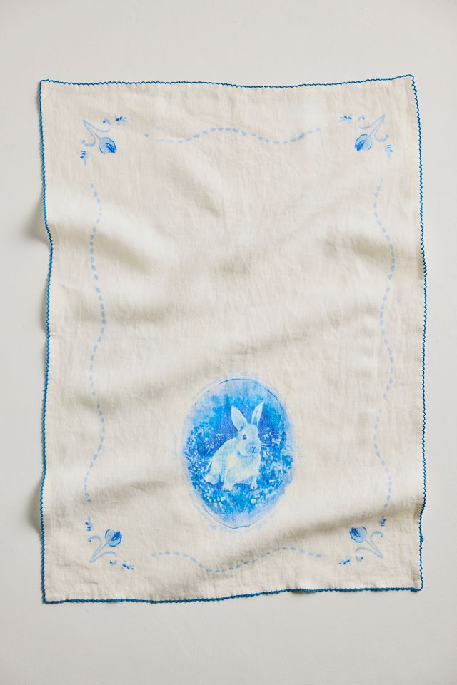 Delft Bunny Dish Towel #1