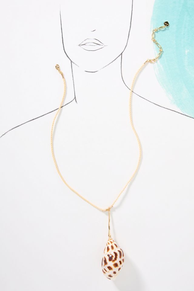 Shell Charm Rope Necklace #3