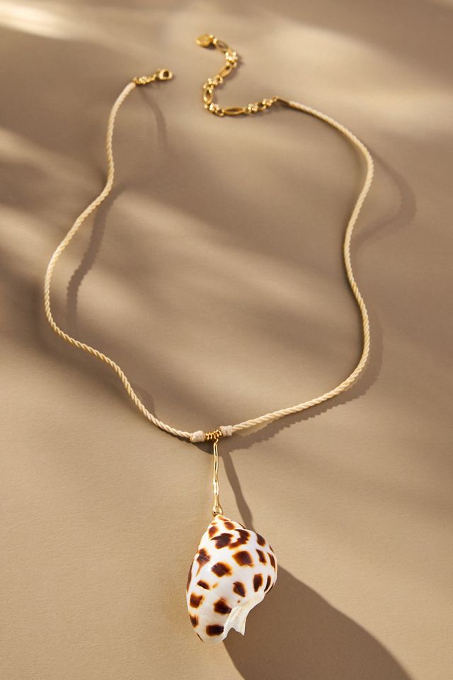 Shell Charm Rope Necklace #1