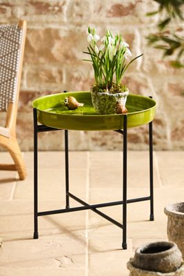 Tray Top Iron Side Table