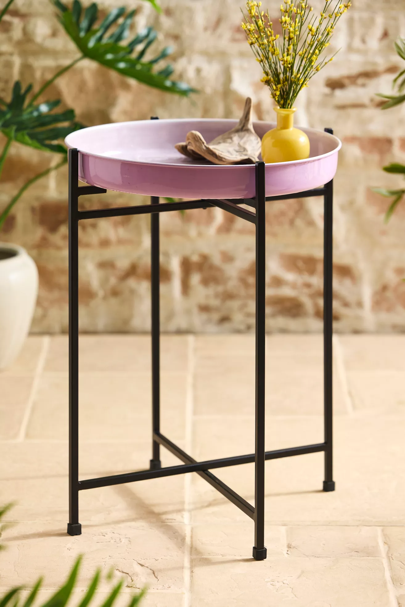 Tray Top Iron Side Table