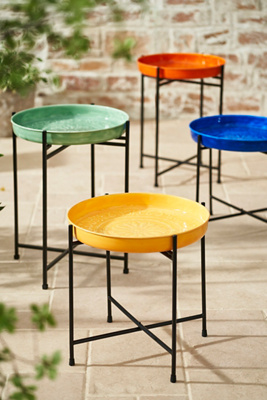 Tray Top Iron Side Table