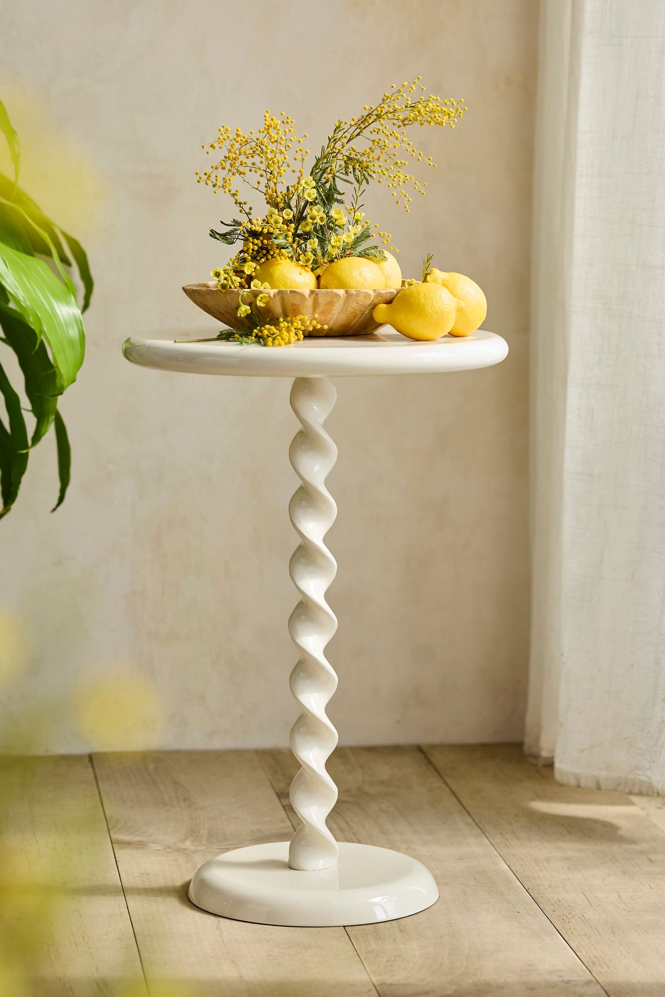 Spiral Side Table - White, One Size