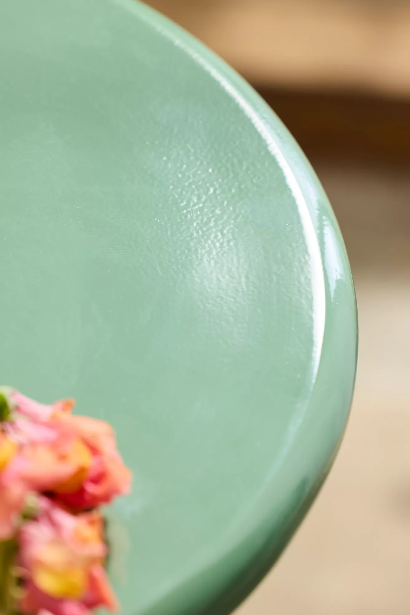 Close-up of table surface finish