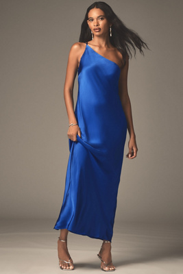 Shona Joy Tatum One-shoulder Draped Cowl-back Maxi Dress