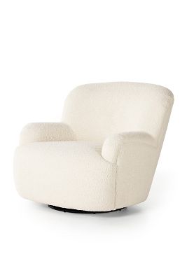 ANTHROPOLOGIE KADON WING-BACK SWIVEL CHAIR 