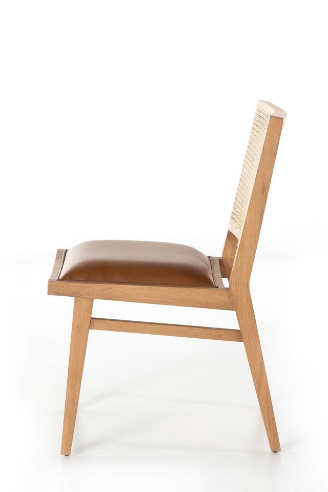 Sage Rustic Cane-Back Faux-Leather Dining Chair #2