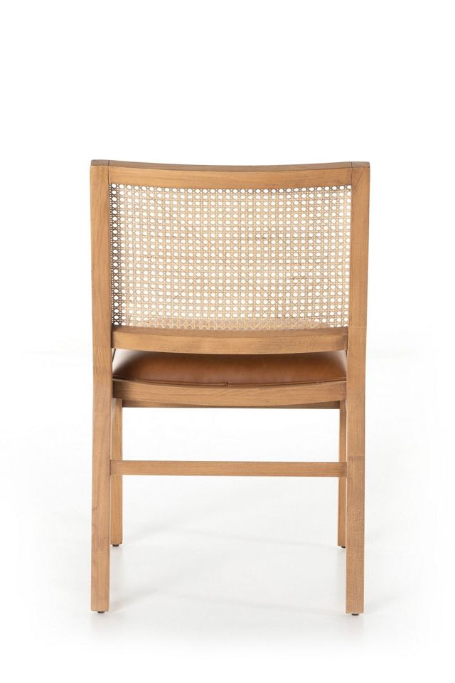 Sage Rustic Cane-Back Faux-Leather Dining Chair #3