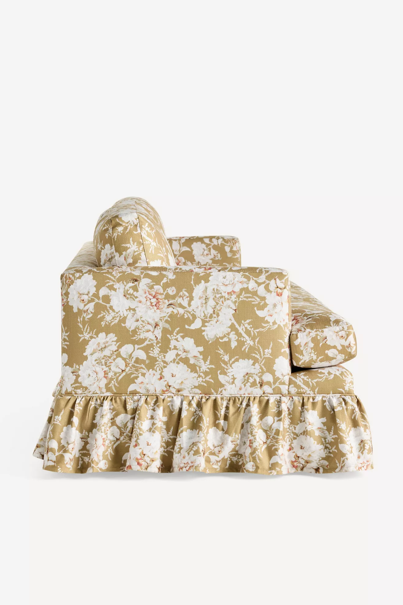 Close-up of floral upholstery pattern