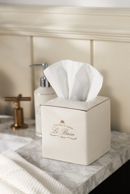 Kassatex Le Bain Porcelain Tissue Holder In White