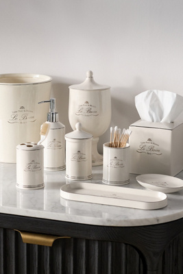 Le Bain Porcelain Waste Basket - Thumbnail 2