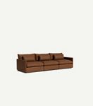 James Leather Three-Cushion Sofa
