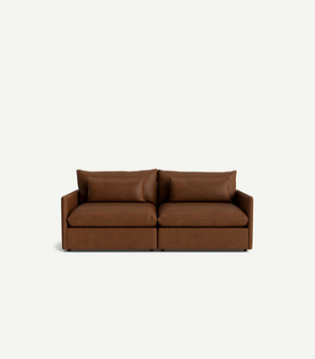 James Leather Two-Cushion Sofa - Thumbnail 5
