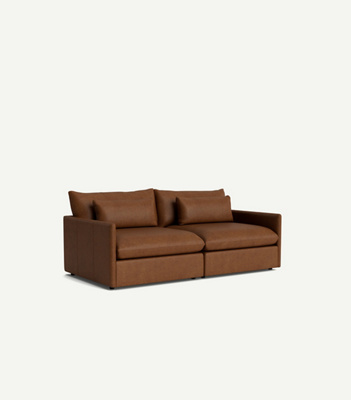 James Leather Two-Cushion Sofa - Thumbnail 3