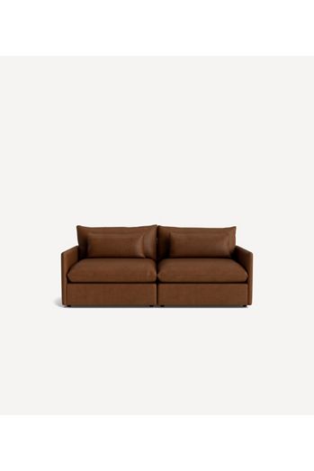 James Leather Two-Cushion Sofa