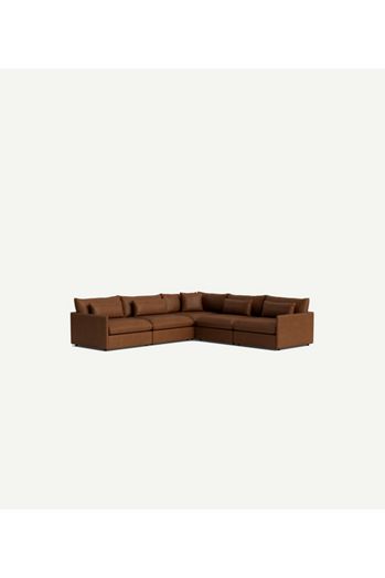 James Leather 5-Piece L-Shaped Sectional