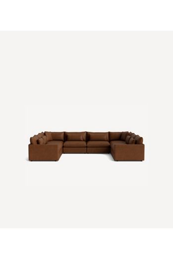 James Leather 8-Piece U-Shaped Sectional