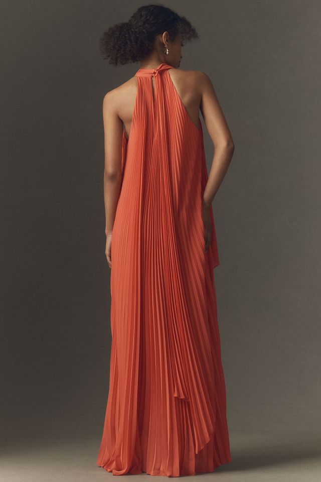BHLDN Rosie Mock-Neck Pleated Chiffon Maxi Dress #2