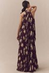 BHLDN Rosie High-Neck Pleated Chiffon Maxi Dress