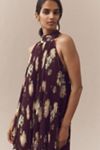 BHLDN Rosie High-Neck Pleated Chiffon Maxi Dress