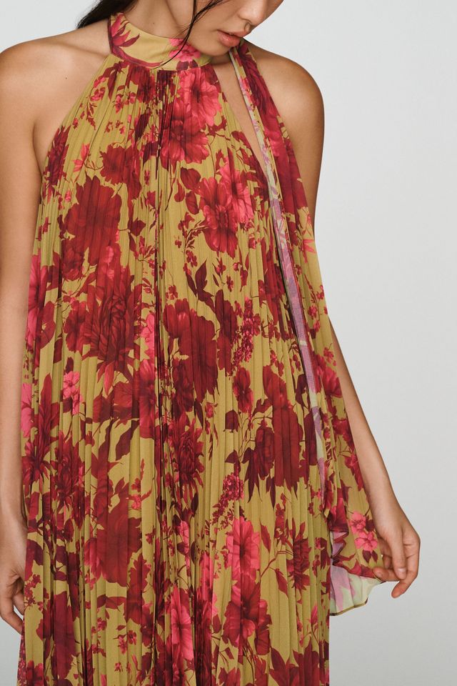 BHLDN Rosie Mock-Neck Pleated Chiffon Maxi Dress #2