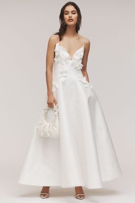 Acler Castleford 3D Floral Plunge A-Line Wedding Gown