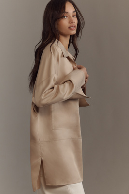 MARE MARE OVERSIZED SATIN SHIRT TUNIC TOP 