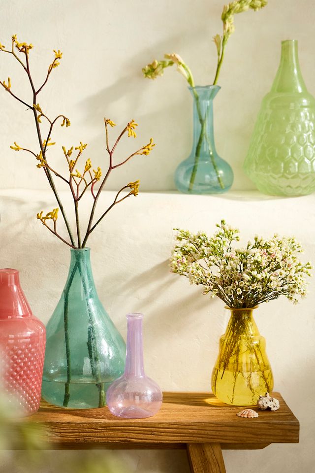 Recycled Glass Vase, Yellow #1