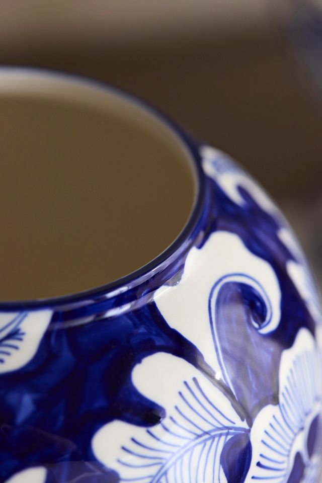 Blue Floral Chinoiserie Vase, Medium #1