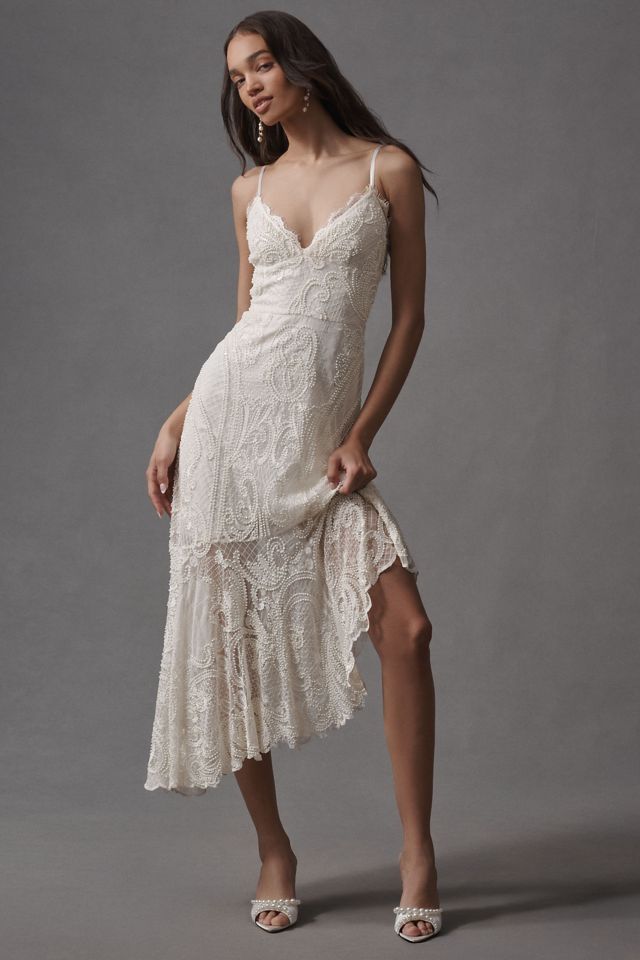 Liv Foster Elara Asymmetric Embroidered Lace Midi Dress #3