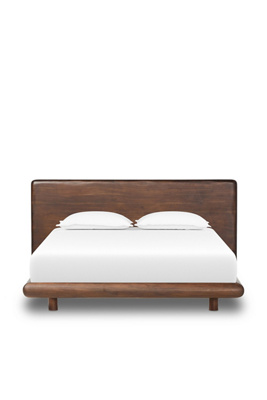 Anthropologie Nigel Rustic Solid Acacia Wood Platform Bed In Brown