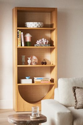 Higgs Bottom Arch Cane Paneling Bookcase