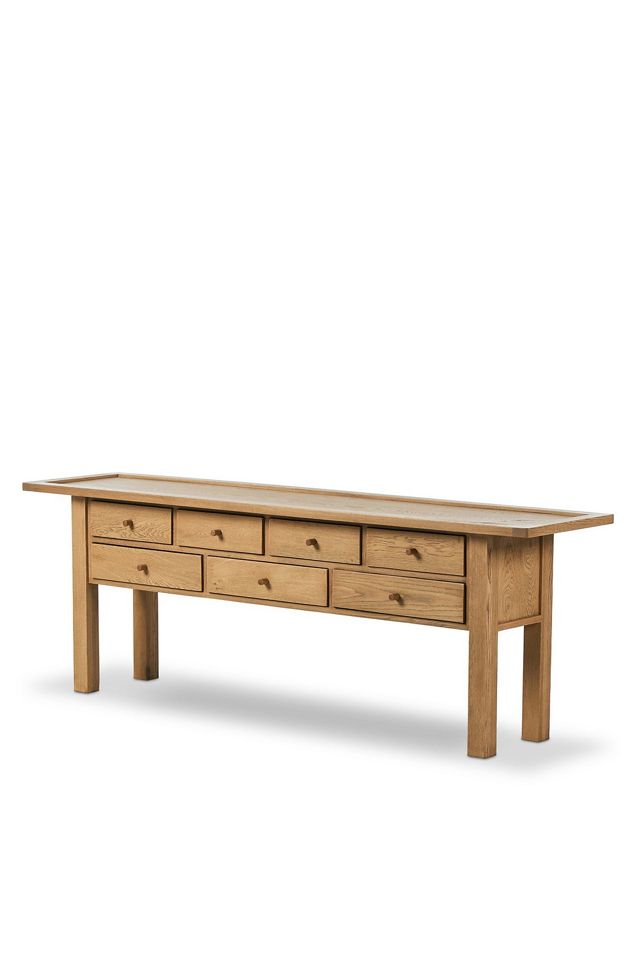 Millbrook Heritage Oak Seven-Drawer Console Table #1