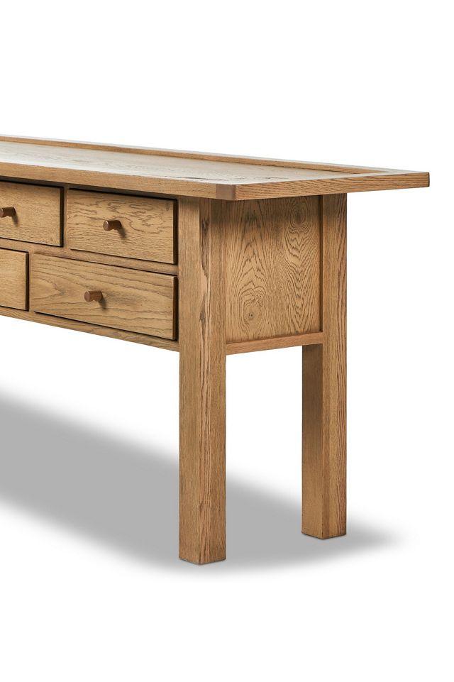 Millbrook Heritage Oak Seven-Drawer Console Table #5